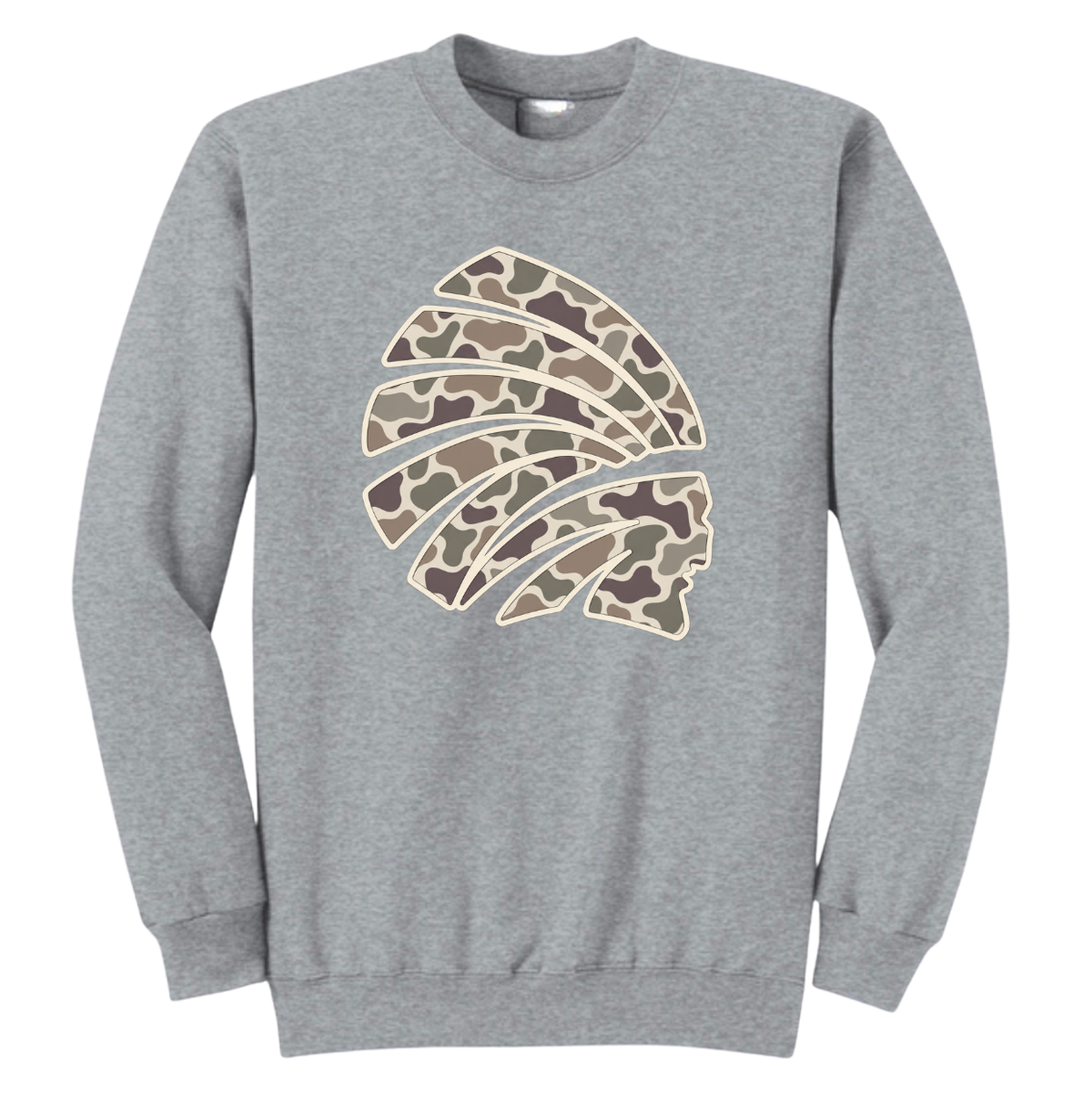 Camo Choctaw Head Crewneck Sweatshirt