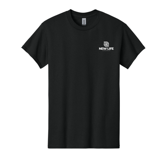 New Life Front and Back Black Tee