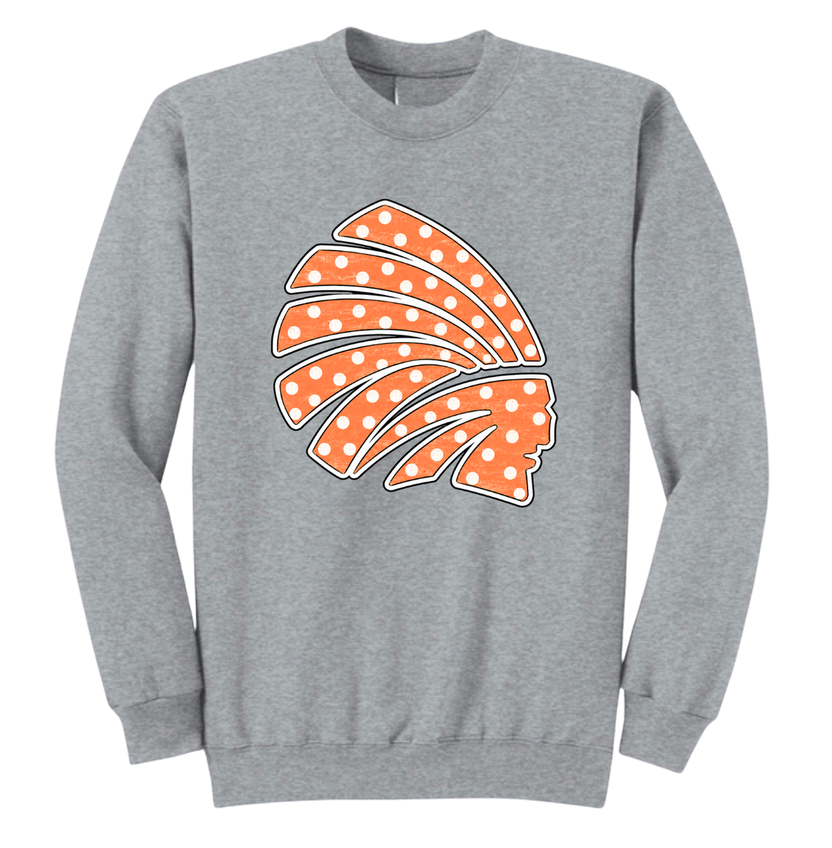 Polka Dot Choctaw Head Crewneck Sweatshirt