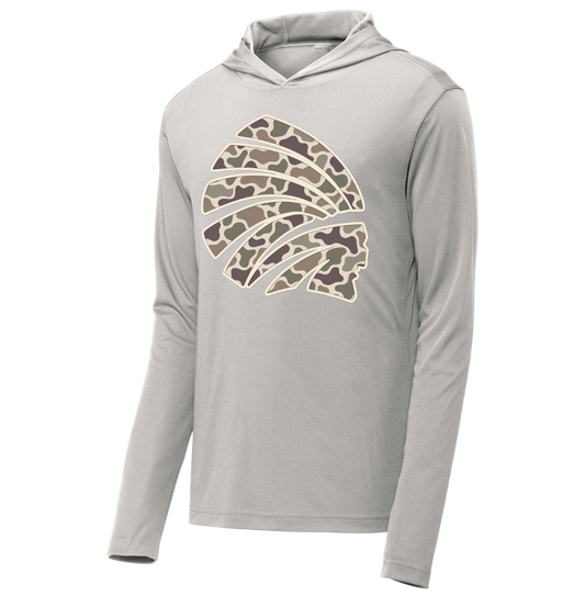 Camo Choctaw Head Performance Long Sleeve Hooded Tee