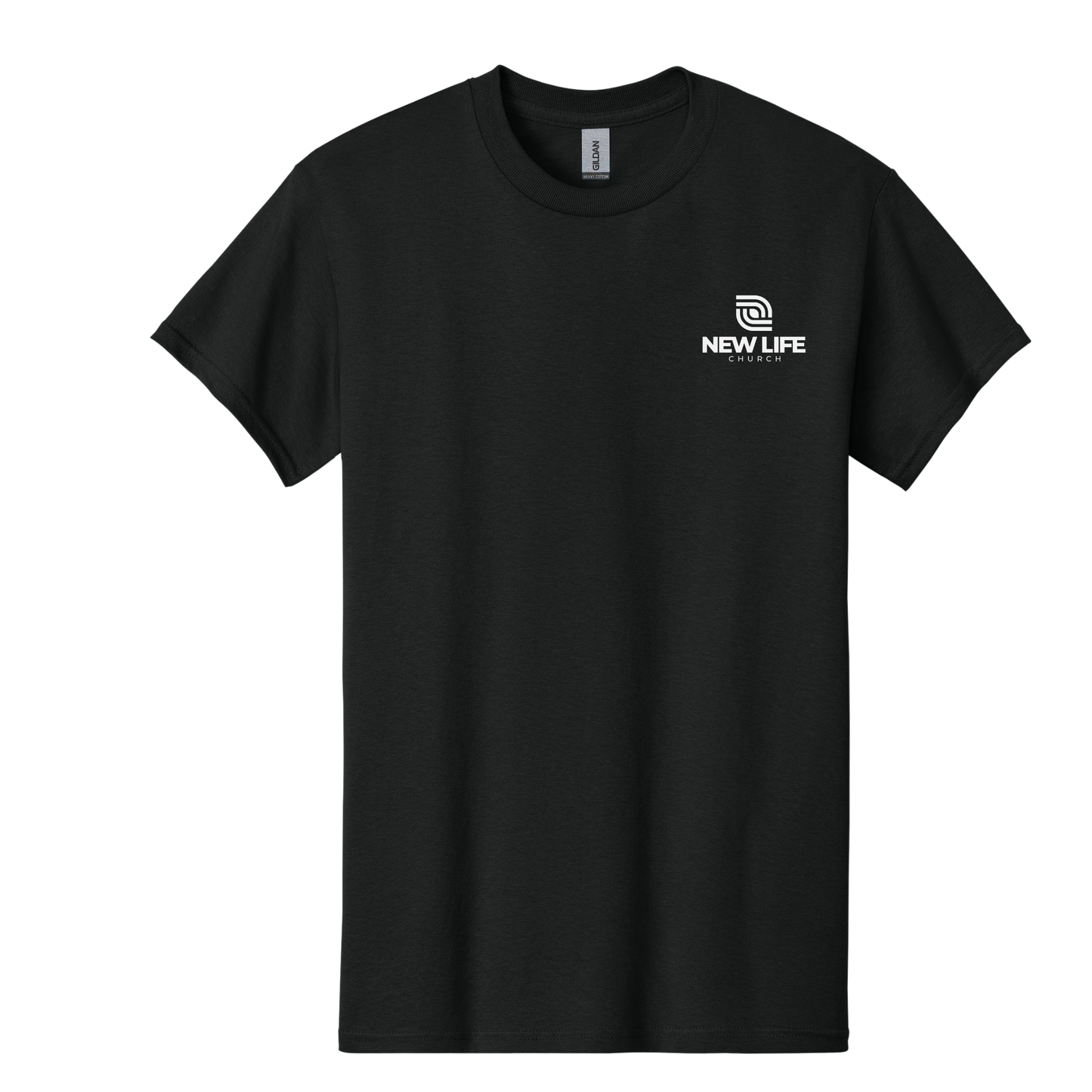 New Life Front and Back Black Tee