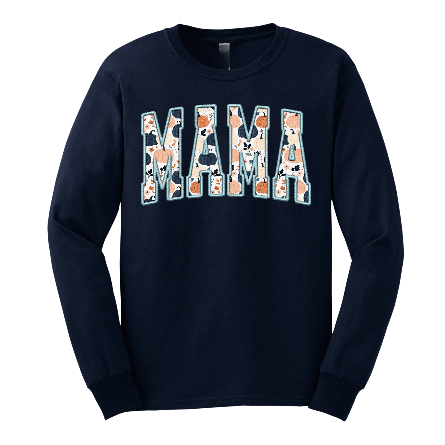 Navy Pumpkin Mama Shirt