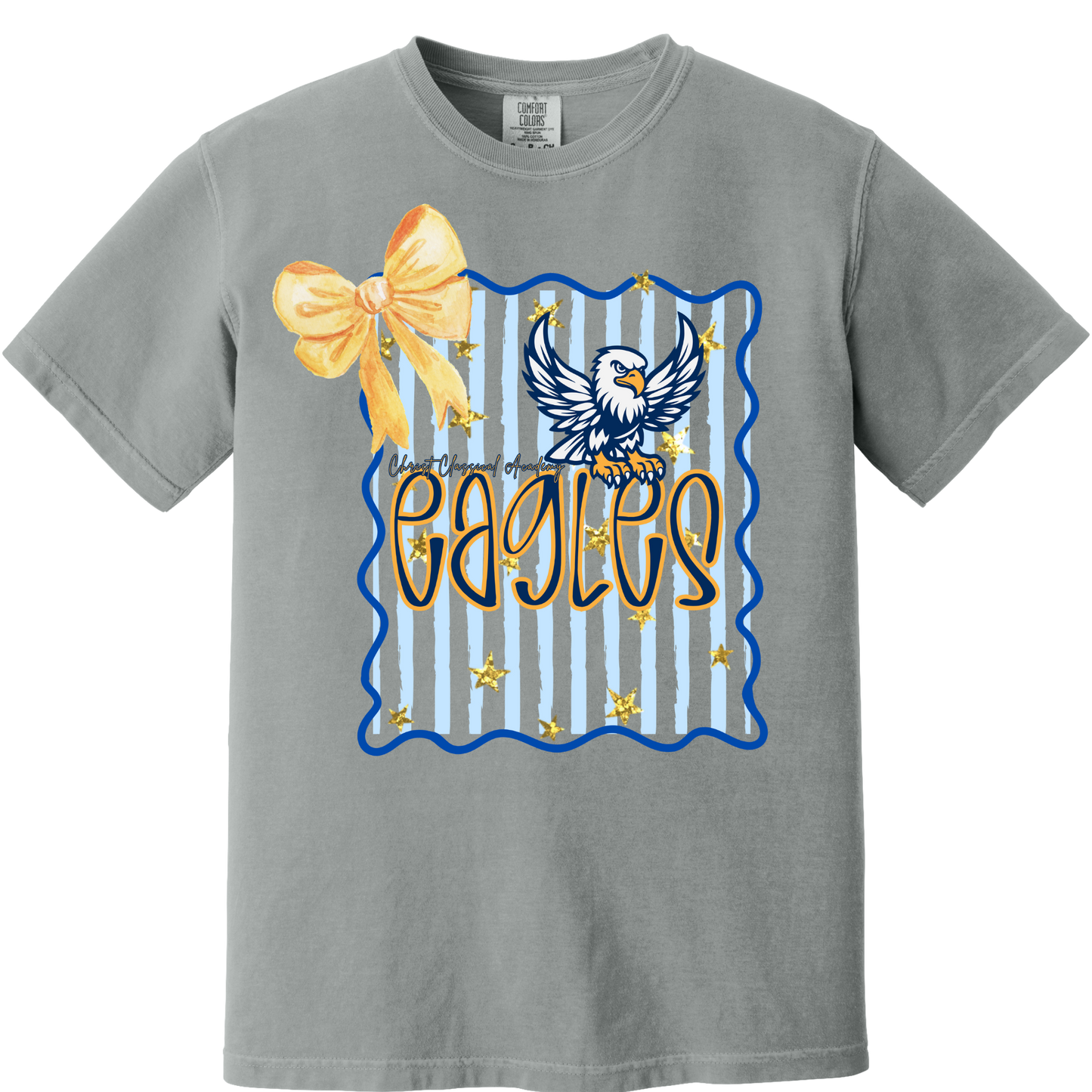 CCA Eagle Stripe with Bow Tee