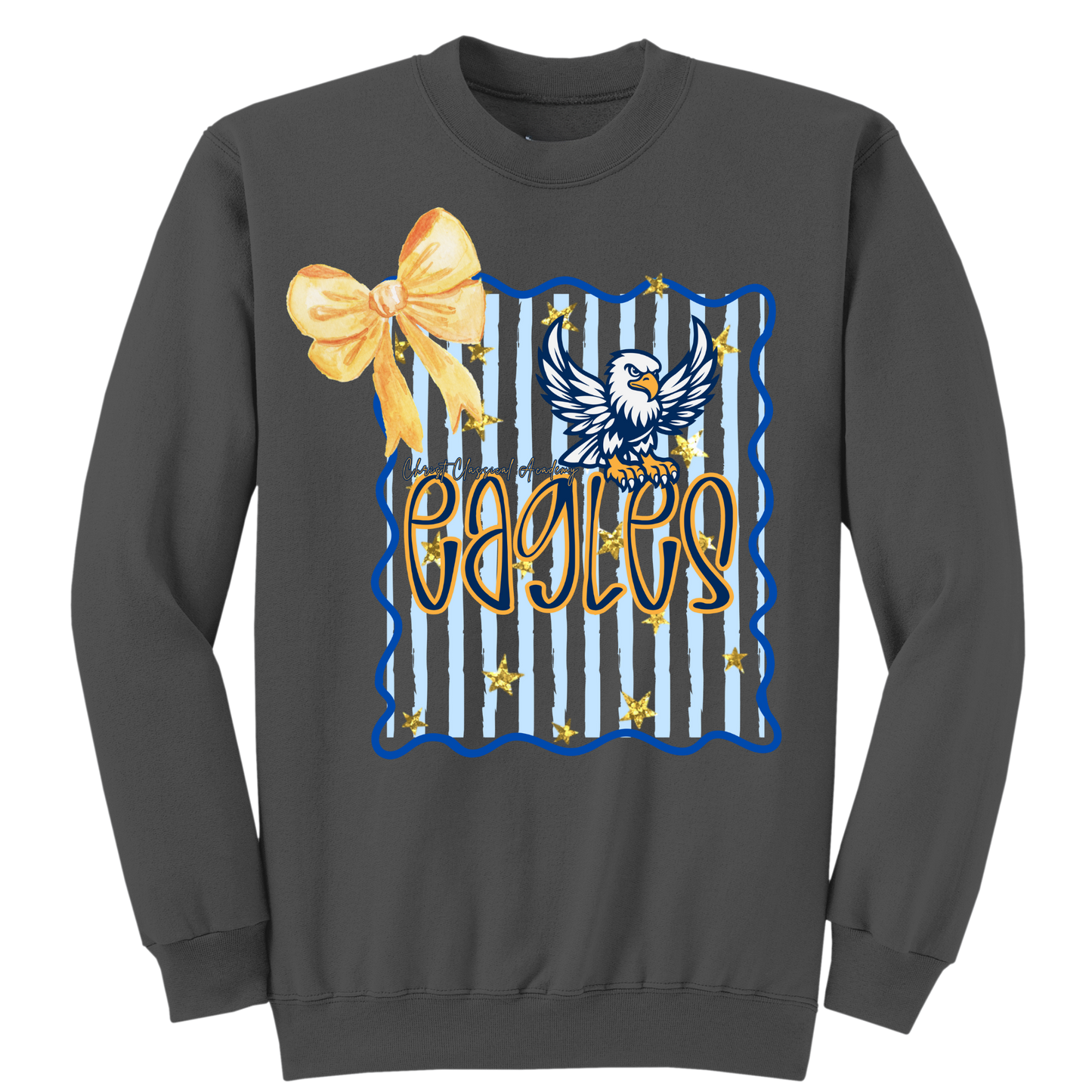 CCA Eagle Stripe with Bow Sweatshirt