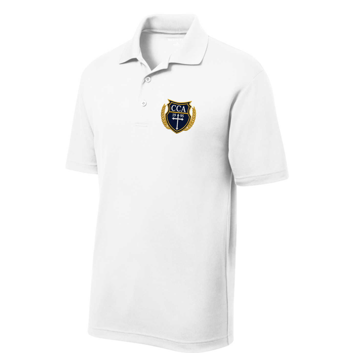 CCA PosiCharge Racermesh Embroidered Polo