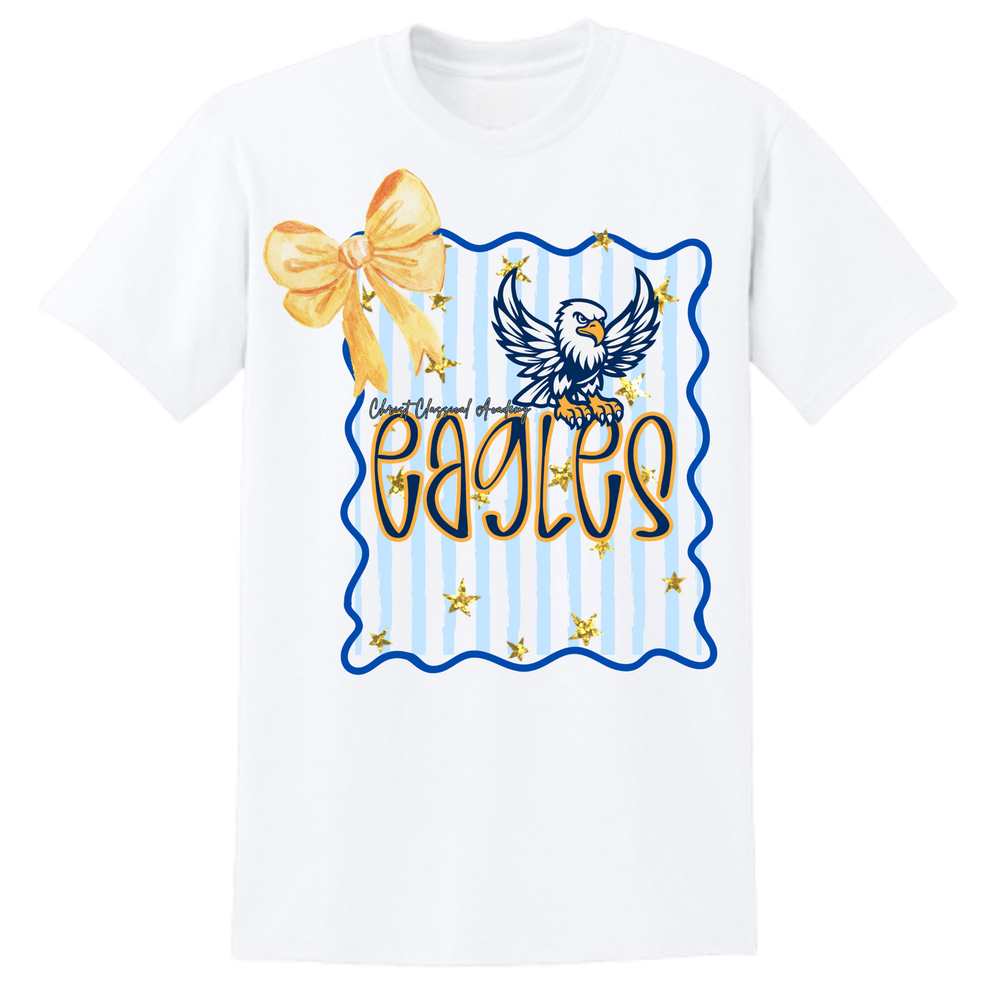 CCA Eagle Stripe with Bow Tee