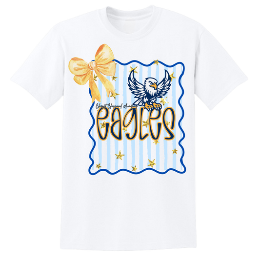 CCA Eagle Stripe with Bow Tee